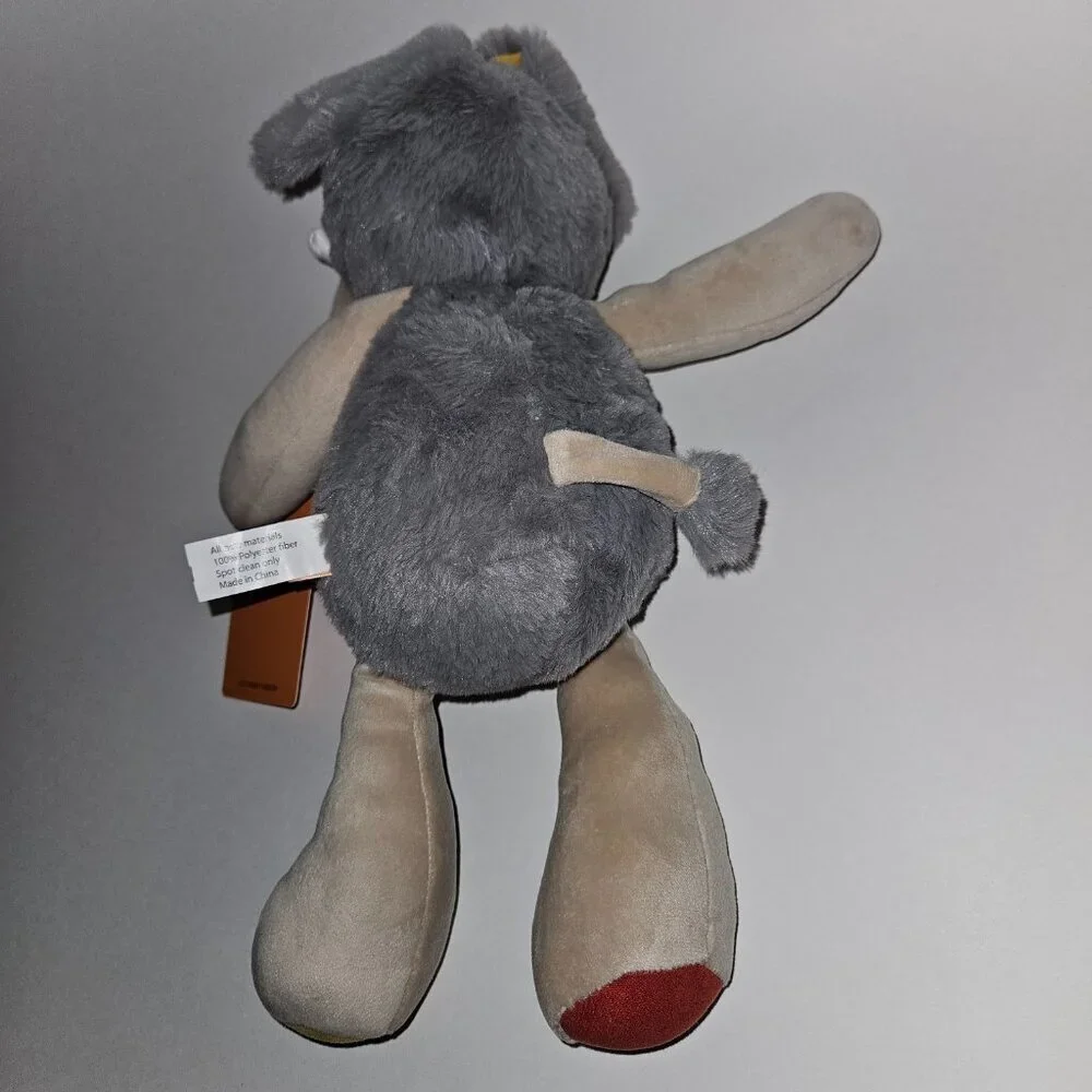 Furry Tales Elephant Plush Lovey Red Yellow Ears Feet Sewn Eyes Soft w/TAG